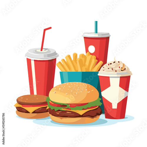 fastfood, fast, snack, food, meal, background, delicious, dinner, lunch, fat, american, unhealthy, burger, menu, restaurant, junk, isolated, meat, tasty, cheeseburger, set, hamburger, sandwich, cuisin