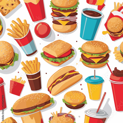 fastfood, fast, snack, food, meal, background, delicious, dinner, lunch, fat, american, unhealthy, burger, menu, restaurant, junk, isolated, meat, tasty, cheeseburger, set, hamburger, sandwich, cuisin