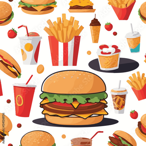 fastfood, fast, snack, food, meal, background, delicious, dinner, lunch, fat, american, unhealthy, burger, menu, restaurant, junk, isolated, meat, tasty, cheeseburger, set, hamburger, sandwich, cuisin