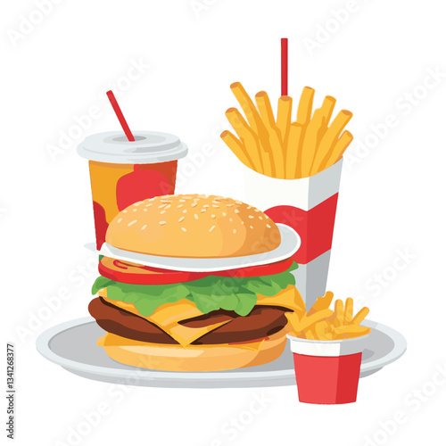 fastfood, fast, snack, food, meal, background, delicious, dinner, lunch, fat, american, unhealthy, burger, menu, restaurant, junk, isolated, meat, tasty, cheeseburger, set, hamburger, sandwich, cuisin