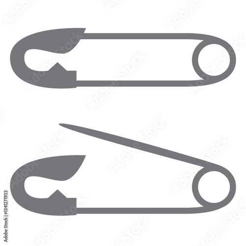 安全ピンのシンプルなイラスト