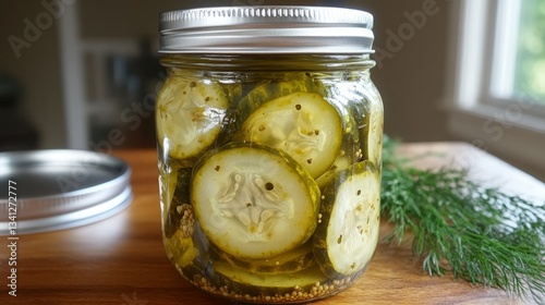 Homemade Dill Pickles in a Jar