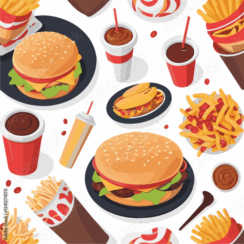 fastfood, fast, snack, food, meal, background, delicious, dinner, lunch, fat, american, unhealthy, burger, menu, restaurant, junk, isolated, meat, tasty, cheeseburger, set, hamburger, sandwich, cuisin
