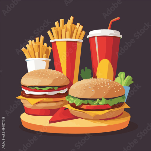 fastfood, fast, snack, food, meal, background, delicious, dinner, lunch, fat, american, unhealthy, burger, menu, restaurant, junk, isolated, meat, tasty, cheeseburger, set, hamburger, sandwich, cuisin