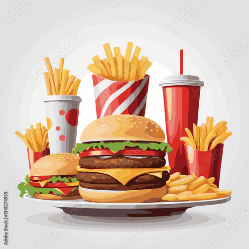 fastfood, fast, snack, food, meal, background, delicious, dinner, lunch, fat, american, unhealthy, burger, menu, restaurant, junk, isolated, meat, tasty, cheeseburger, set, hamburger, sandwich, cuisin