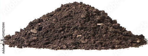 Pile of soil on white background