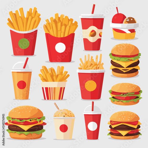 fastfood, fast, snack, food, meal, background, delicious, dinner, lunch, fat, american, unhealthy, burger, menu, restaurant, junk, isolated, meat, tasty, cheeseburger, set, hamburger, sandwich, cuisin