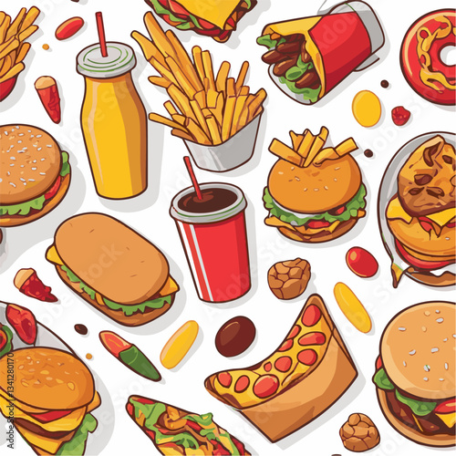fastfood, fast, snack, meal, food, delicious, background, dinner, lunch, american, fat, burger, unhealthy, isolated, junk, menu, restaurant, meat, set, hamburger, cheeseburger, tasty, chicken, eat, cu