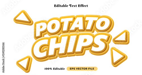 potato chips editable text effect, graphic style collection
