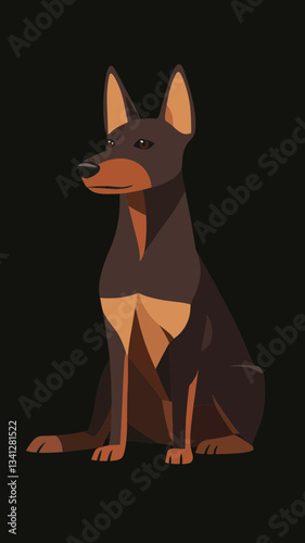 Australian Kelpie Dog Vector in Flat Minimalist Style for Design Projects