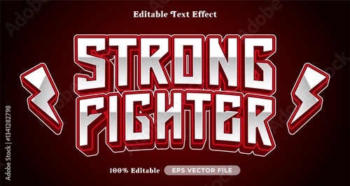Strong fighter editable text effect, graphic style collection