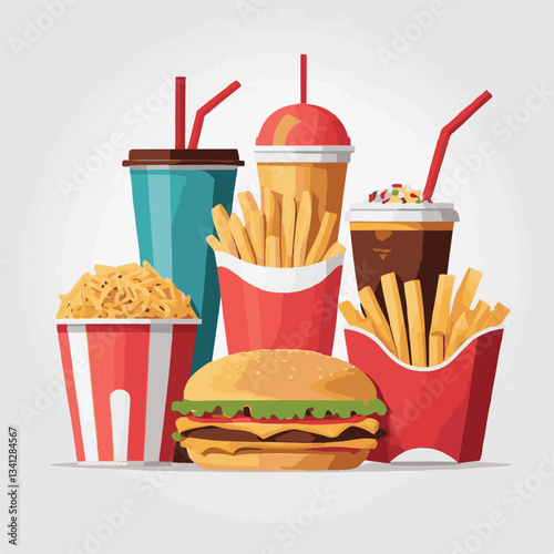 fastfood, fast, snack, meal, food, delicious, background, dinner, lunch, american, fat, burger, unhealthy, isolated, junk, menu, restaurant, meat, set, hamburger, cheeseburger, tasty, chicken, eat, cu