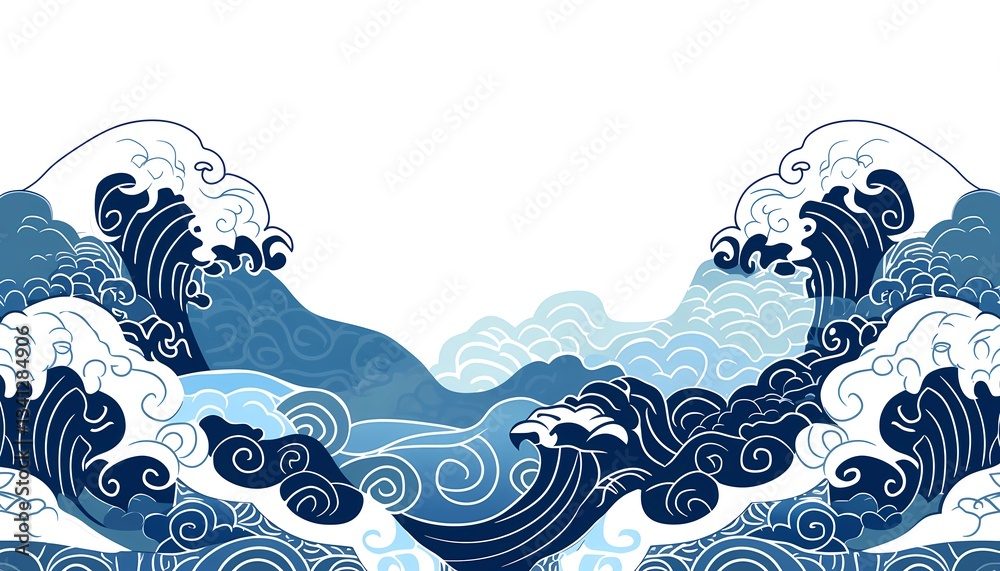 Ukiyo-e Style Background Material: Hokusai's Great Wave, Japanese Culture Event Poster Design Ukiyo-e Style Background Material: Hokusai's Great Wave, Japanese Culture Event Poster Design