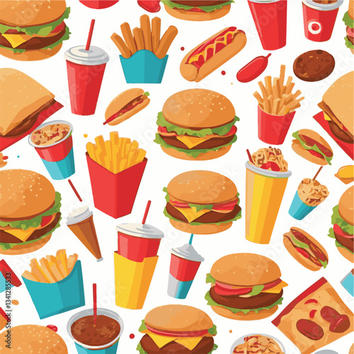 fastfood, fast, snack, food, meal, delicious, background, lunch, dinner, fat, american, burger, unhealthy, restaurant, meat, isolated, junk, menu, cheeseburger, tasty, set, hamburger, sandwich, cuisin