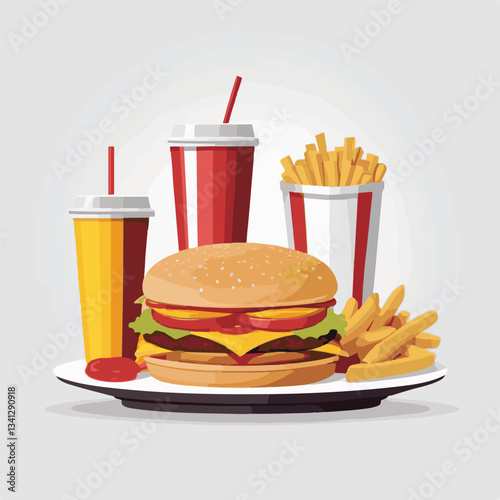 fastfood, fast, snack, food, meal, delicious, background, lunch, dinner, fat, american, burger, unhealthy, restaurant, meat, isolated, junk, menu, cheeseburger, tasty, set, hamburger, sandwich, cuisin