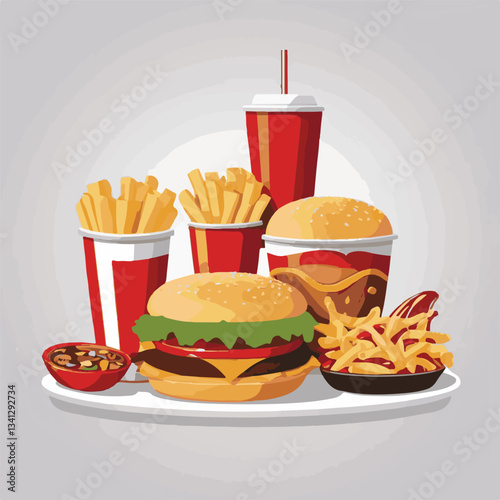 fastfood, fast, snack, food, meal, delicious, background, lunch, dinner, fat, american, burger, unhealthy, restaurant, meat, isolated, junk, menu, cheeseburger, tasty, set, hamburger, sandwich, cuisin