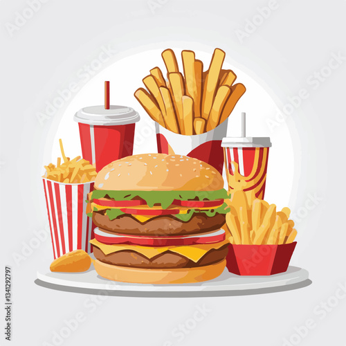 fastfood, fast, snack, food, meal, delicious, background, lunch, dinner, fat, american, burger, unhealthy, restaurant, meat, isolated, junk, menu, cheeseburger, tasty, set, hamburger, sandwich, cuisin