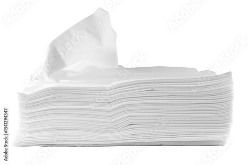 Photos white tissue isolated on white, transparent background. png file