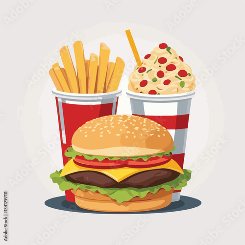 fastfood, fast, snack, food, meal, delicious, background, lunch, dinner, fat, american, burger, unhealthy, restaurant, meat, isolated, junk, menu, cheeseburger, tasty, set, hamburger, sandwich, cuisin