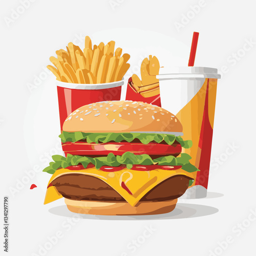 fastfood, fast, snack, food, meal, delicious, background, lunch, dinner, fat, american, burger, unhealthy, restaurant, meat, isolated, junk, menu, cheeseburger, tasty, set, hamburger, sandwich, cuisin