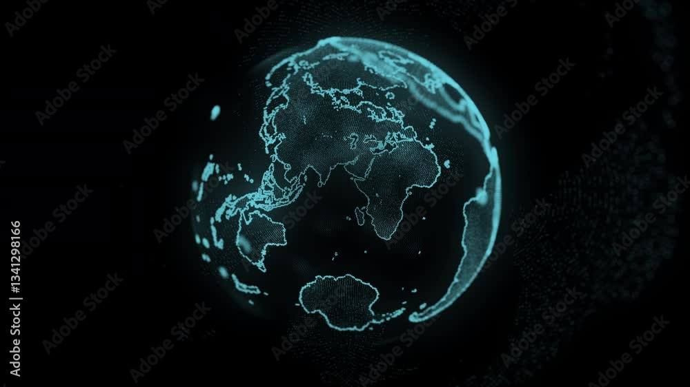 Rotating particles earth planet, loop