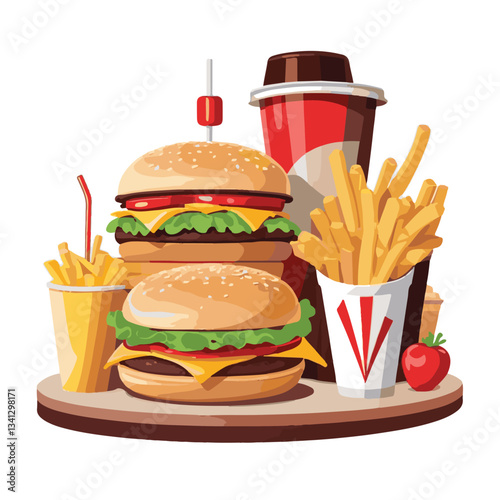 fastfood, fast, snack, food, meal, delicious, background, lunch, dinner, fat, american, burger, unhealthy, restaurant, meat, isolated, junk, menu, cheeseburger, tasty, set, hamburger, sandwich, cuisin