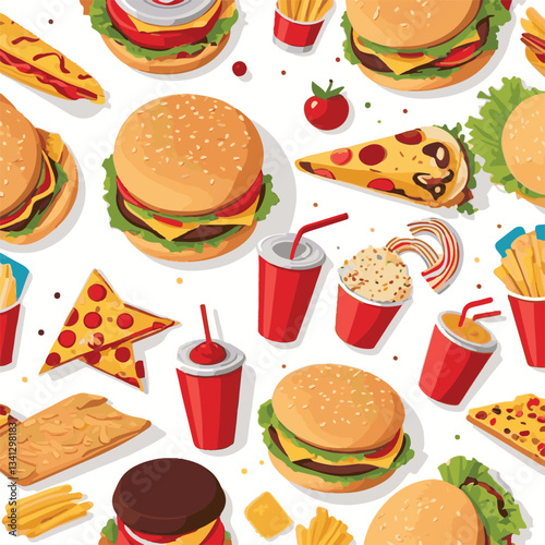fastfood, fast, snack, food, meal, delicious, background, lunch, dinner, fat, american, burger, unhealthy, restaurant, meat, isolated, junk, menu, cheeseburger, tasty, set, hamburger, sandwich, cuisin