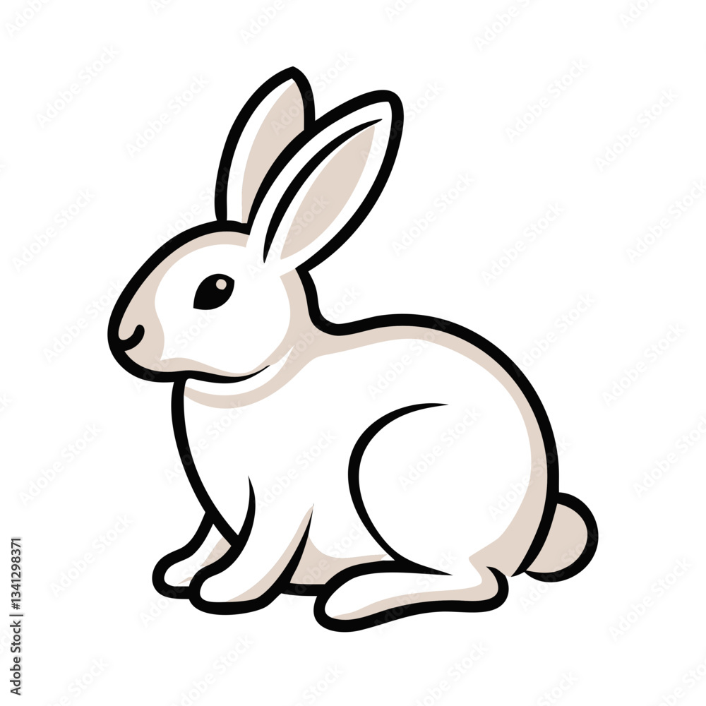 Elegant bunny silhouette in a relaxed pose for Easter celebration concept Elegant bunny silhouette in a relaxed pose for Easter celebration concept
