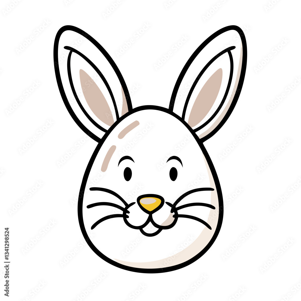 Obraz premium Cute Easter bunny face with cheerful expression for holiday celebration concept