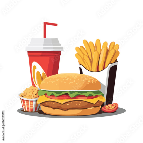 fastfood, fast, snack, food, meal, delicious, background, lunch, dinner, fat, american, burger, unhealthy, restaurant, meat, isolated, junk, menu, cheeseburger, tasty, set, hamburger, sandwich, cuisin