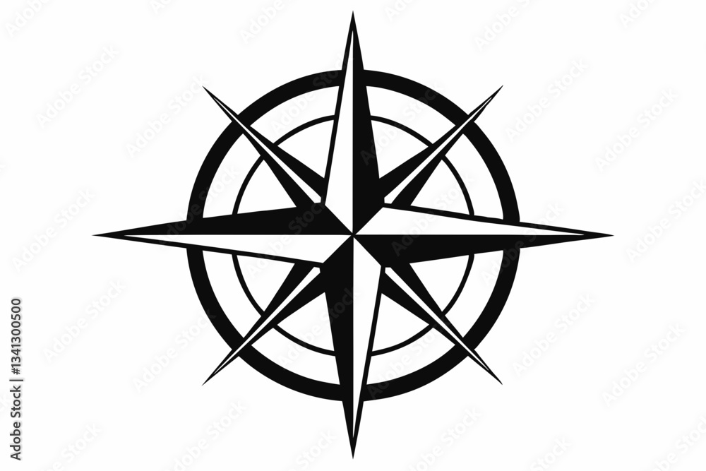 compass rose line art silhouette vector illustration compass rose line art silhouette vector illustration