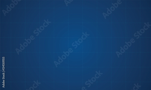 Blank blue sheet of paper with grid. Vector blueprint background template. Grid vector background. Vector illustration