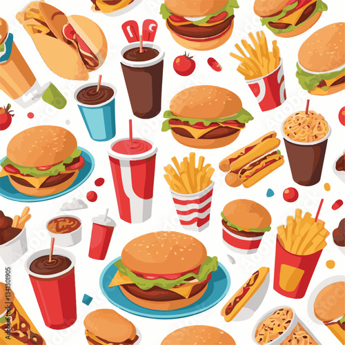 fastfood, fast, snack, food, meal, delicious, background, lunch, dinner, fat, american, burger, unhealthy, restaurant, meat, isolated, junk, menu, cheeseburger, tasty, set, hamburger, sandwich, cuisin