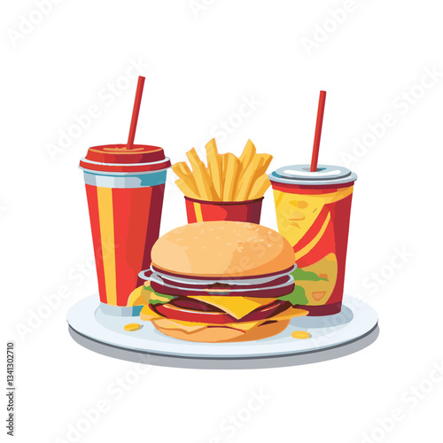 fastfood, fast, snack, food, meal, delicious, background, lunch, dinner, fat, american, burger, unhealthy, restaurant, meat, isolated, junk, menu, cheeseburger, tasty, set, hamburger, sandwich, cuisin
