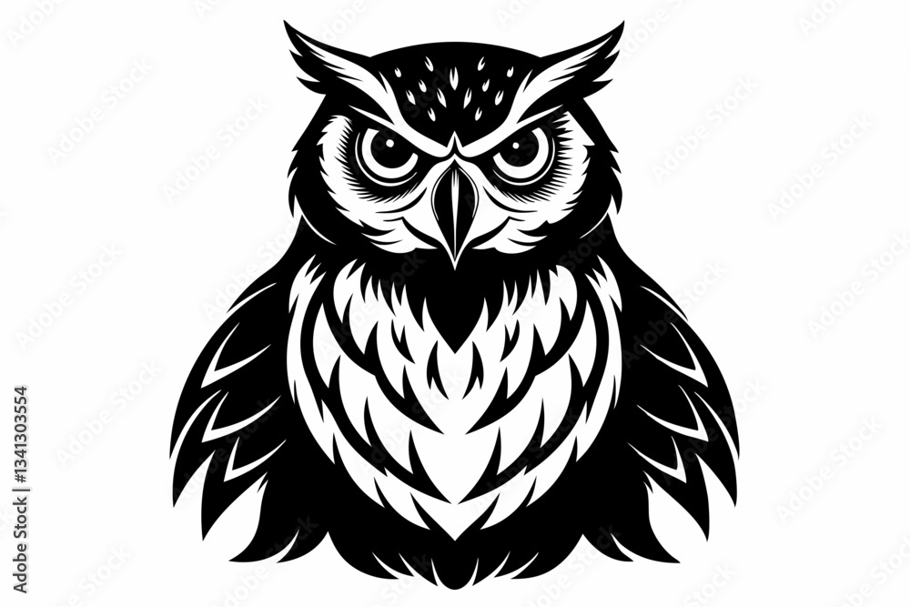 Obraz premium owl line art silhouette vector illustration