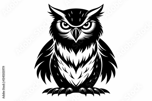 Wallpaper Mural owl line art silhouette vector illustration Torontodigital.ca