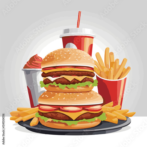 fastfood, fast, snack, food, meal, delicious, background, lunch, dinner, fat, american, burger, unhealthy, restaurant, meat, isolated, junk, menu, cheeseburger, tasty, set, hamburger, sandwich, cuisin