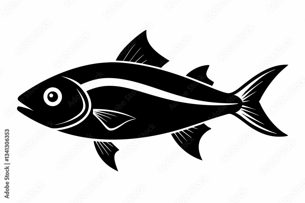 fish line art silhouette vector illustration fish line art silhouette vector illustration