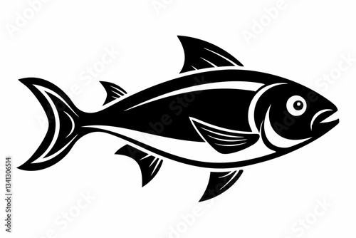 fish line art silhouette vector illustration