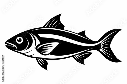 fish line art silhouette vector illustration