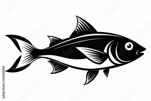 fish line art silhouette vector illustration