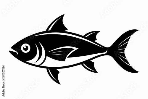 fish line art silhouette vector illustration