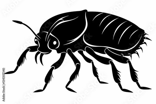 flea animal line art silhouette vector illustration