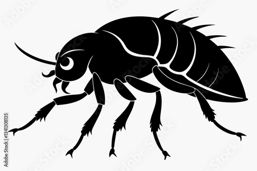 flea animal line art silhouette vector illustration