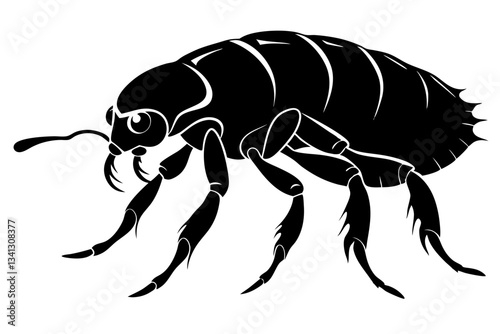 flea animal line art silhouette vector illustration