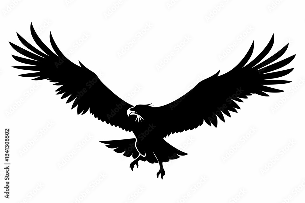 Obraz premium flying condor line art silhouette vector illustration