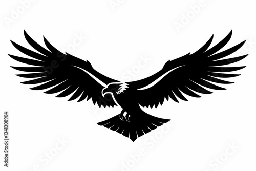 flying condor line art silhouette vector illustration