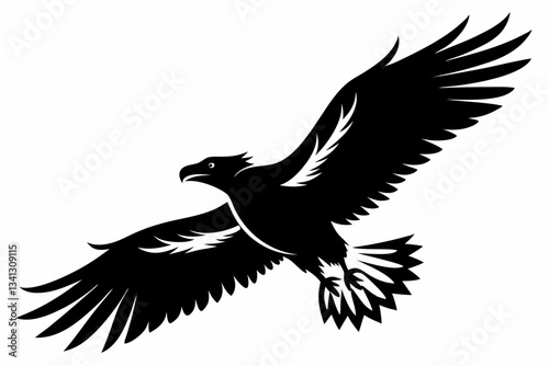 flying condor line art silhouette vector illustration