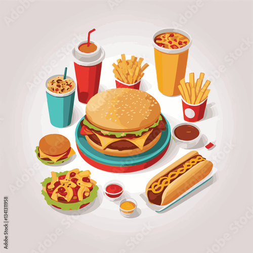 fastfood, fast, snack, food, meal, delicious, background, lunch, dinner, fat, american, burger, unhealthy, restaurant, meat, isolated, junk, menu, cheeseburger, tasty, set, hamburger, sandwich, cuisin