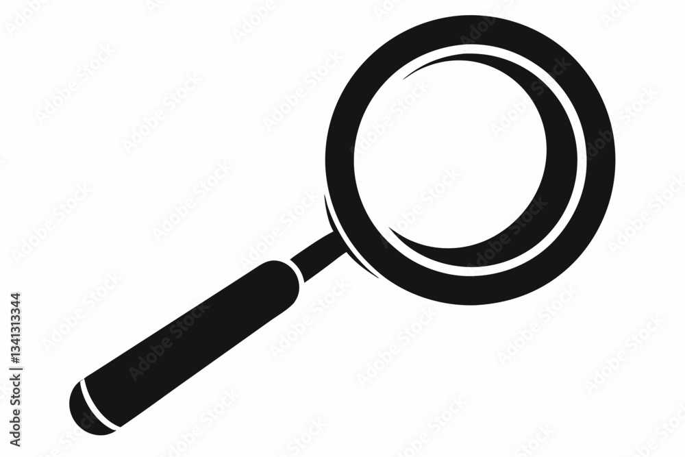 magnifying glass line art silhouette vector illustration magnifying glass line art silhouette vector illustration